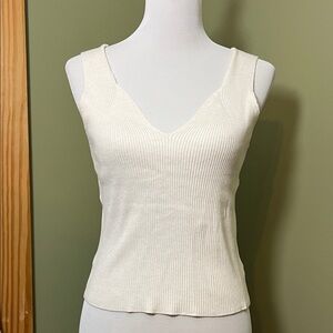 NWT A New Day Cream Ribbed Tank Top